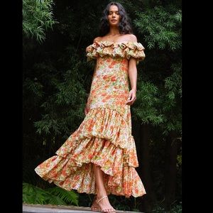 Misa Los Angeles Consuela Ruffle Off the Shoulder Floral Tiered Maxi Dress
